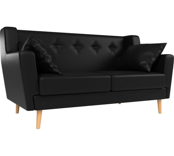 Изображение товара Прямой диван Лига диванов Брайтон 2 полностью экокожа черная 108936