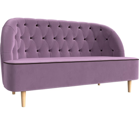 Изображение товара Кушетка Лига диванов Амиса полностью микровельвет сиреневый, кант микровельвет коричневый 109841