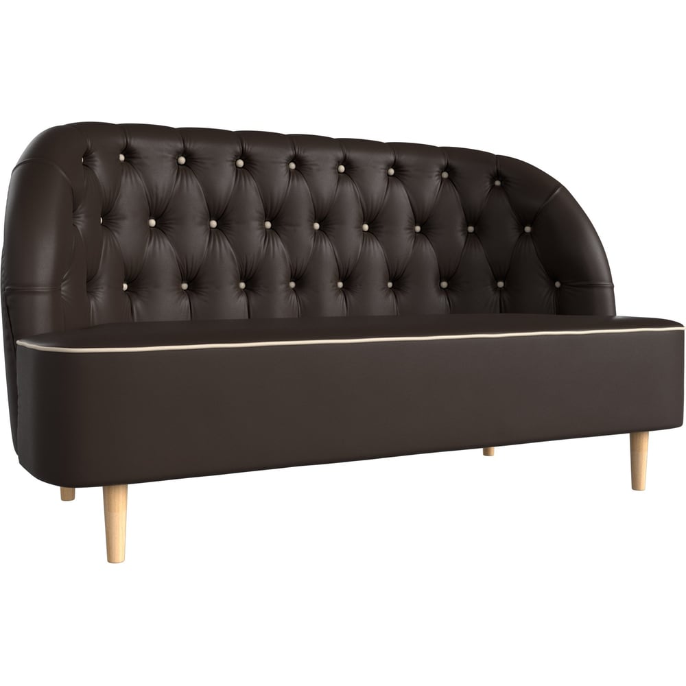 Изображение товара Кушетка Лига диванов Амиса экокожа коричневая с ножками из дерева