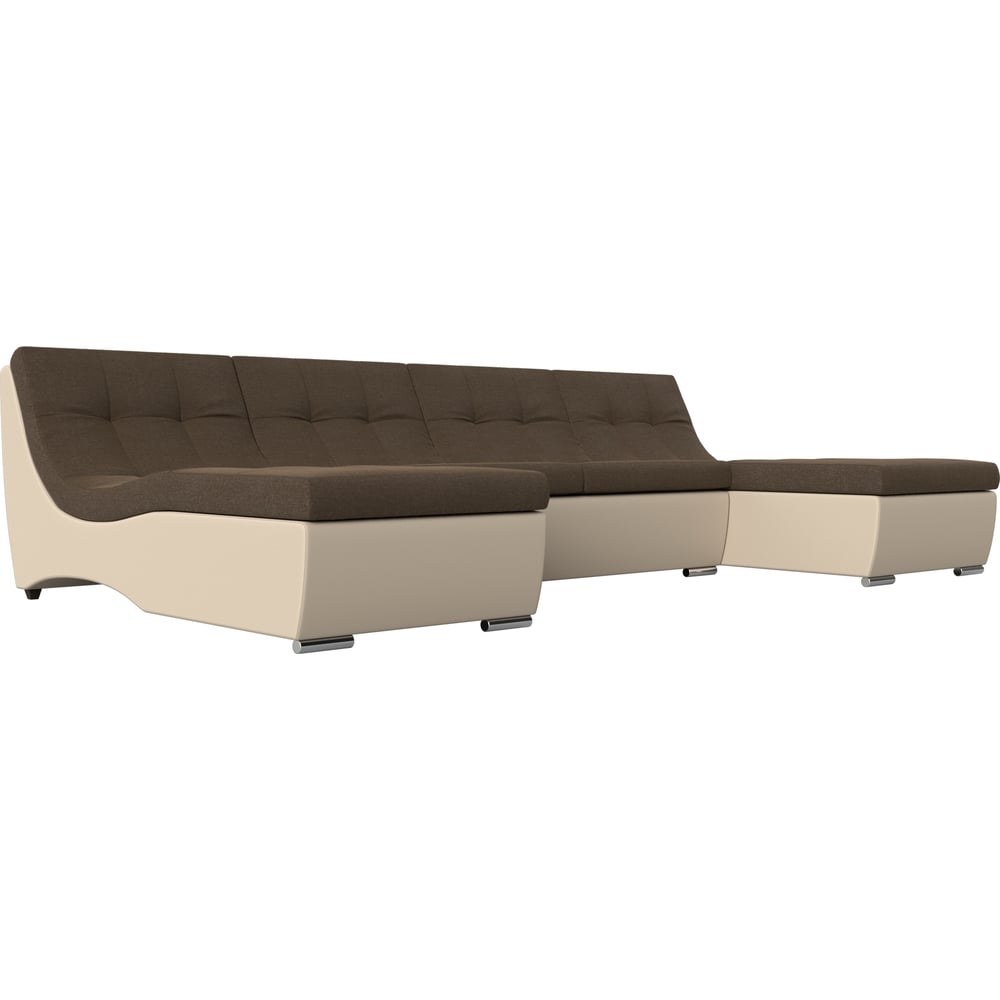 угловой диван комфорт s марсель п образный велюр коричневый kmf00980 П-образный модульный диван Лига диванов