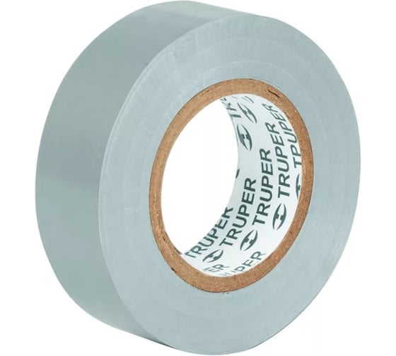 Изображение товара Изолента Truper акрил, 18 м, ширина 19 мм, серая M-33G 12507