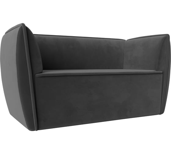 Изображение товара Прямой диван Лига диванов Бергамо 2-х местный полностью велюр серый 112039