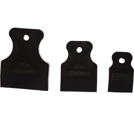 Изображение товара Набор черных резиновых шпателей, 3 предмета: 40, 60, 80 мм /уп./ РемоКолор 12-2-103