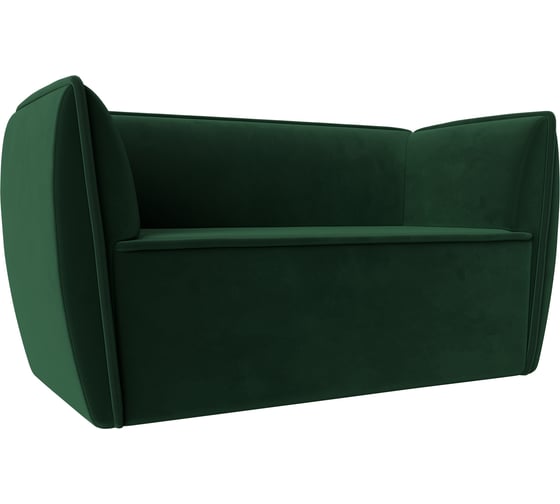 Изображение товара Прямой диван Лига диванов Бергамо 2-х местный полностью велюр зеленый 112035