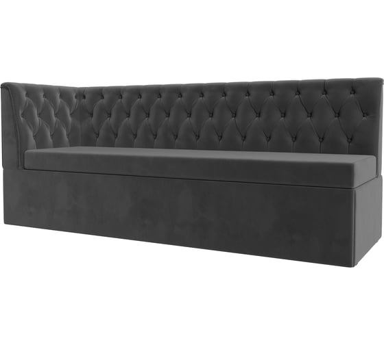Изображение товара Кухонный диван Лига диванов Маркиз с левым углом полностью велюр серый 112828L