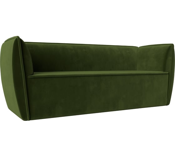 Изображение товара Прямой диван Лига диванов Бергамо 3-х местный полностью микровельвет зеленый 112106