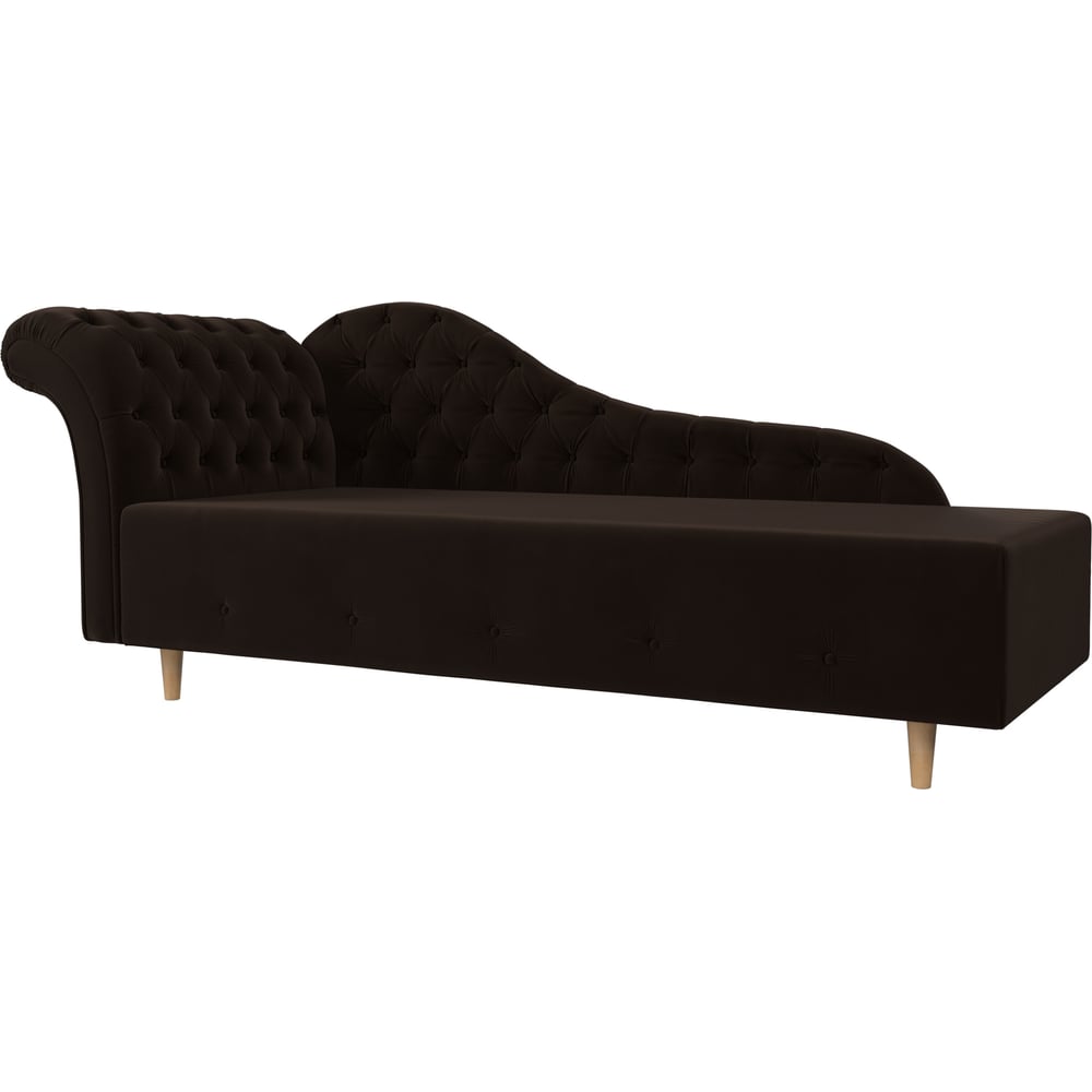 Изображение товара Кушетка Лига диванов Камерон левая, стиль модерн, коричневый микровельвет