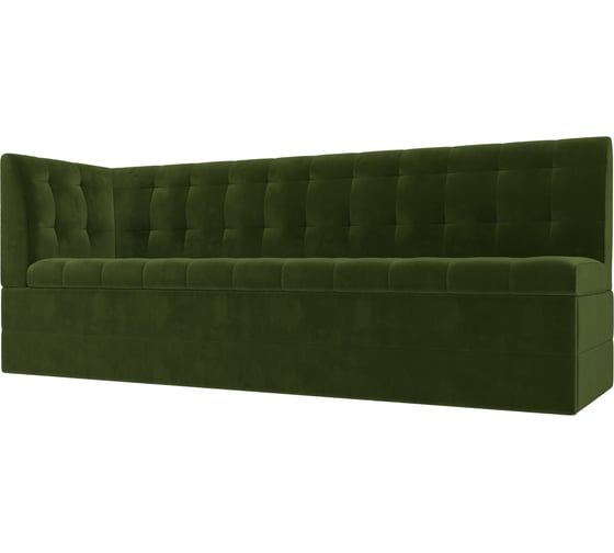 Изображение товара Кухонный диван Лига диванов Бриз с левым углом полностью микровельвет зеленый 100379L