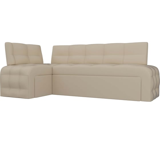 Изображение товара Кухонный угловой диван Лига диванов Люксор левый полностью экокожа бежевая 28592L