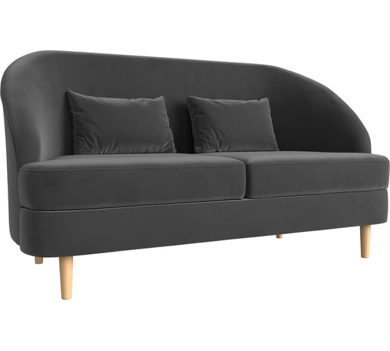 Изображение товара Кушетка Лига диванов Атико полностью велюр серый, подушки велюр серый 109889