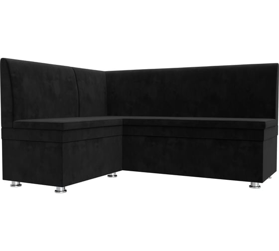 Изображение товара Кухонный угловой диван Лига диванов Уют левый полностью велюр черный 109628L