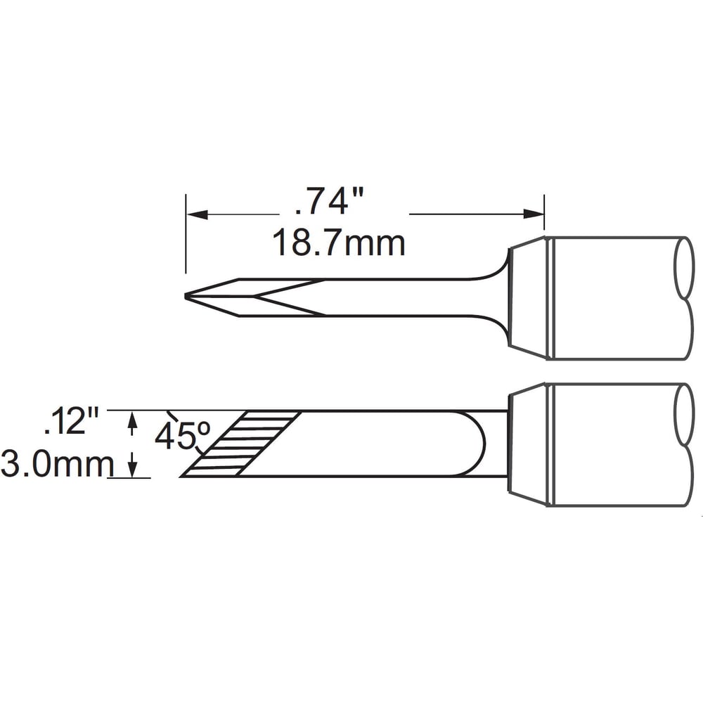 Изображение товара Наконечник для паяльной станции PS900 METCAL SCV-DRK30AR ножевидный удлиненный