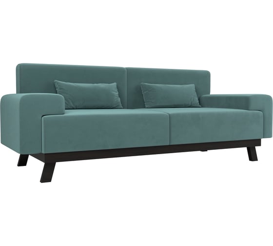 Изображение товара Прямой диван Лига диванов Мюнхен полностью велюр бирюзовый 109096