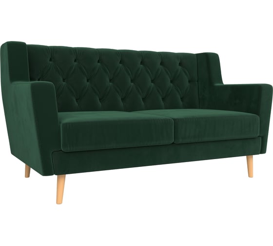 Изображение товара Прямой диван Лига диванов Брайтон 2 Люкс полностью велюр зеленый 108942