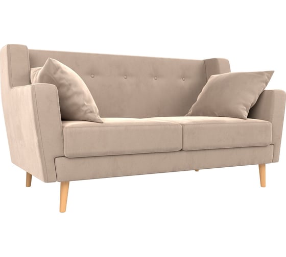 Изображение товара Прямой диван Лига диванов Брайтон 2 полностью велюр бежевый 108914