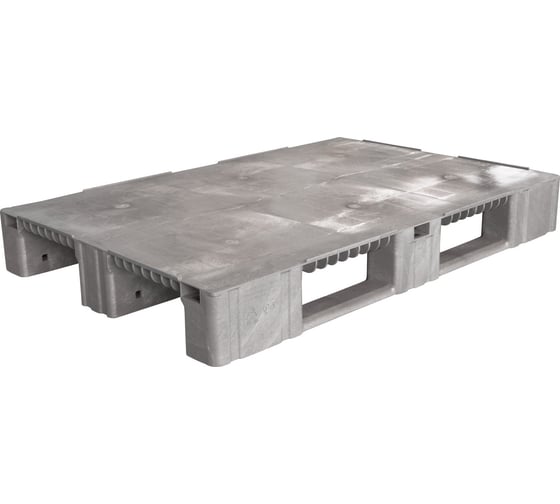 Изображение товара Сплошной паллет на 3-х полозьях, серый, 1200х800х150 мм ТАРА 08892