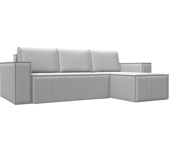 Изображение товара Угловой диван Лига диванов Куба правый полностью экокожа белая 108663