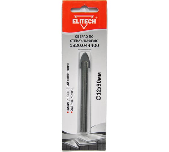 Изображение товара Сверло по стеклу и кафелю (12х80 мм) Elitech 1820.044400
