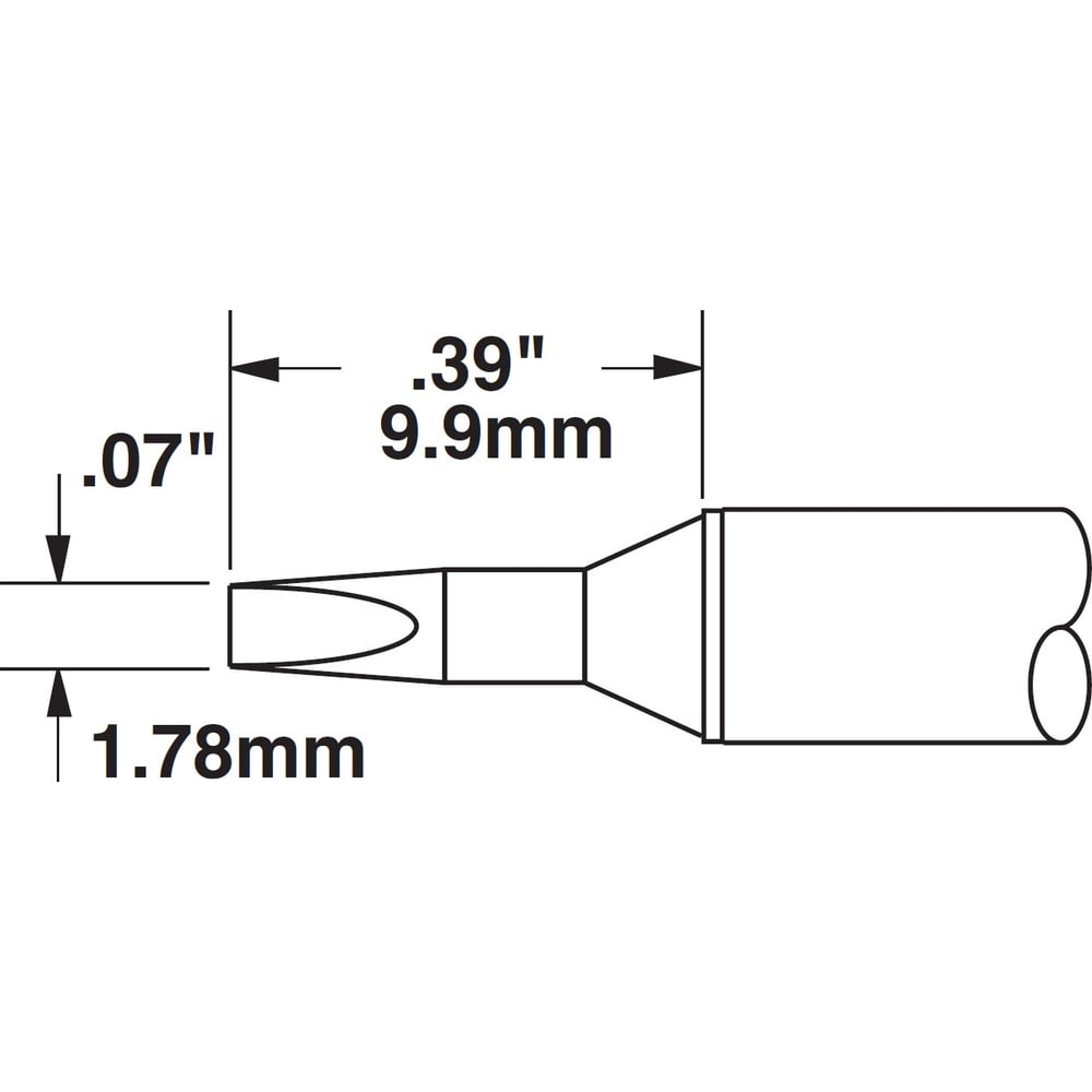 Картридж-наконечник (1.78х9.9 мм; клин) для СV/MX METCAL CVC-5CH0018S
