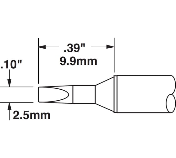 Изображение товара Картридж-наконечник (2.5х9.9 мм; клин) для СV/MX-HTD METCAL CVC-6CH0025S