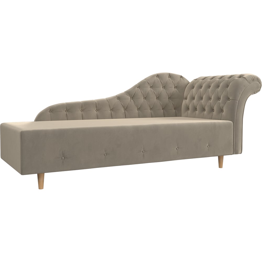 Изображение товара Кушетка Лига диванов Камерон правая микровельвет современный стиль бежевый