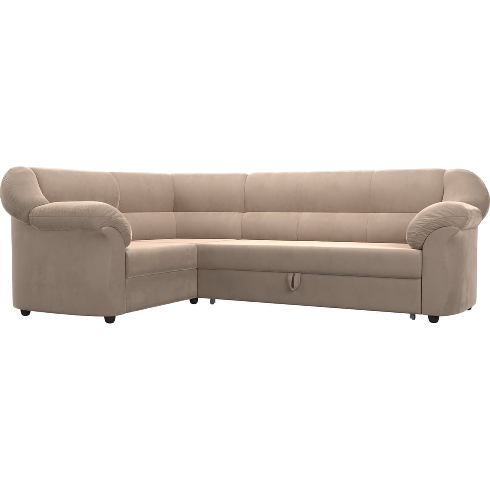 Изображение товара Угловой диван Лига диванов Карнелла с левым углом, велюр, трансформер дельфин