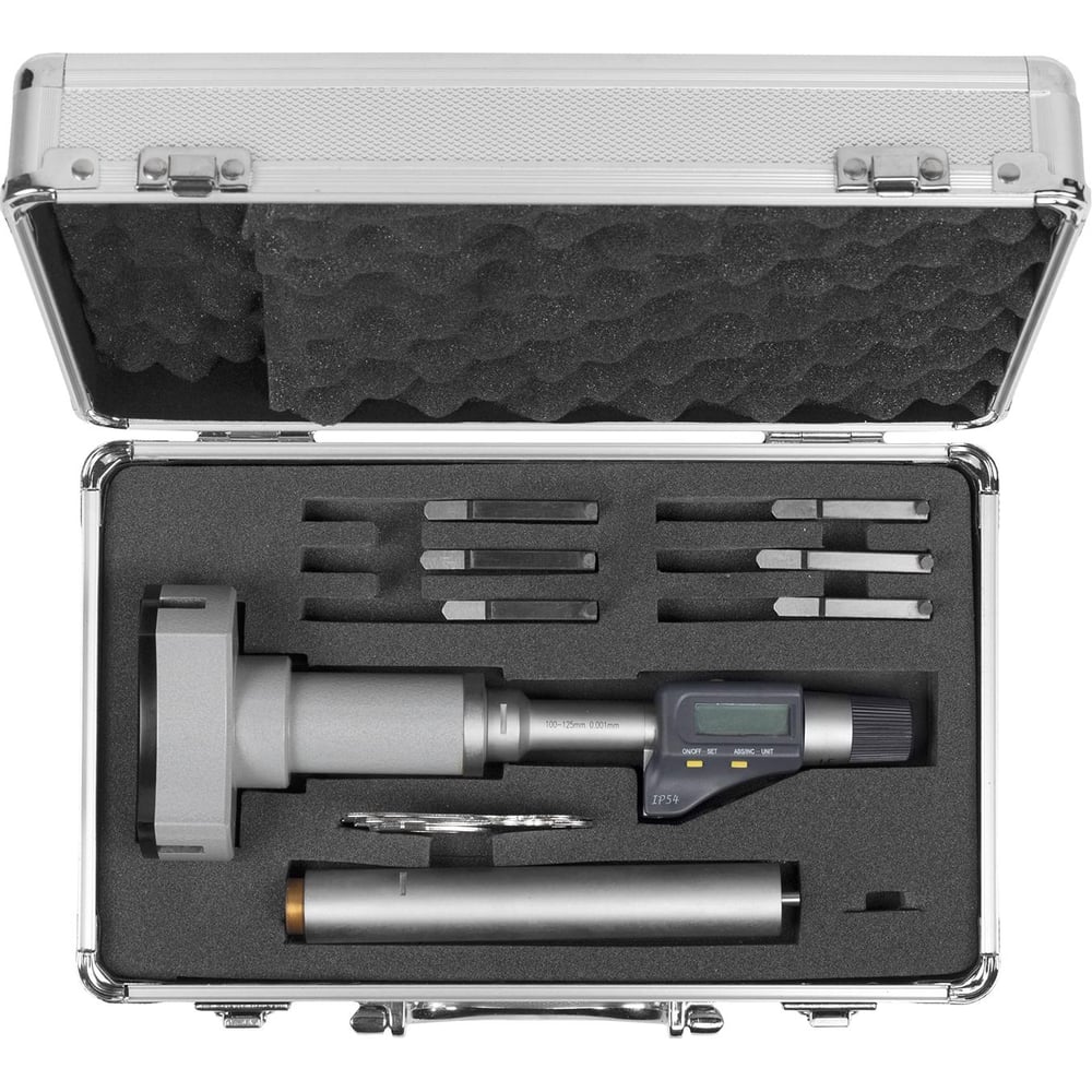 Изображение товара Микрометрический 3-точечный электронный нутромер 100-125 0,001 профессиональный