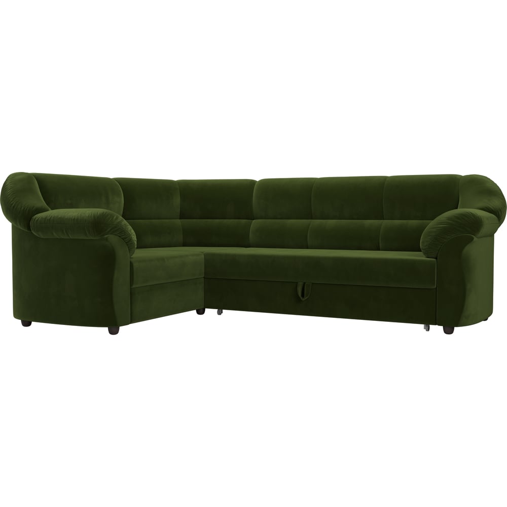 Изображение товара Угловой диван Лига диванов Карнелла с левым углом 105891L модерн зеленый микровельвет