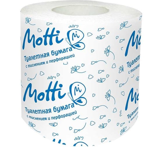 Изображение товара Туалетная бумага в рулоне Motti 1 слой, 54 м, белая, 17 г/м.кв.(-Ц) 105472