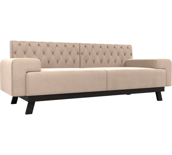 Изображение товара Прямой диван Лига диванов Мюнхен Люкс полностью велюр бежевый 109120