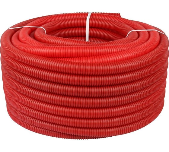 Изображение товара Гофрированная пнд труба STOUT цвет красный, наружный диаметр 35 мм, для труб диаметром 25 мм/50 м/ RG00926CSOM4QB