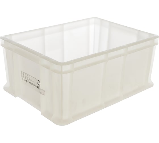 Изображение товара Сплошной морозостойкий ящик с внешней ручкой Тара.ру 400х300х180 мм, белый 18635