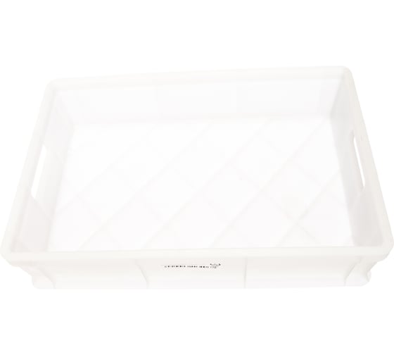 Изображение товара Морозостойкий сплошной ящик с ручками Тара.ру 600х400х140 мм, белый 16406