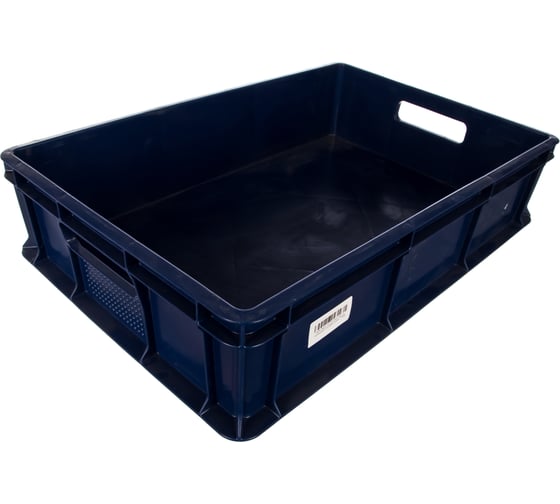 Изображение товара Сплошной ящик с ручками Тара.ру 600х400х140 мм, синий 17654