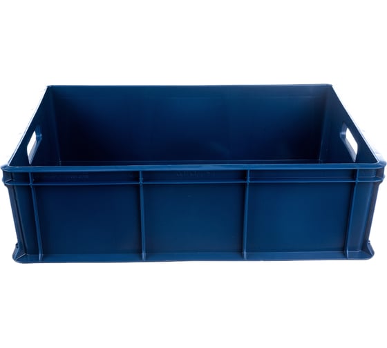 Изображение товара Сплошной ящик с ручками Тара.ру 600х400х180 мм, синий 17341