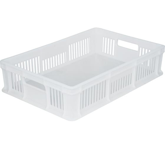 Изображение товара Морозостойкий ящик с ручками Тара.ру 600х400х140 мм, белый 16403