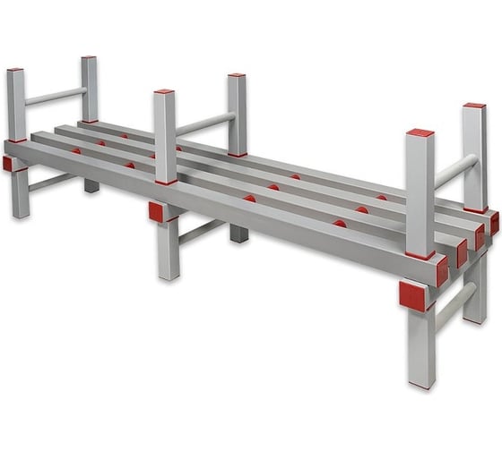 Изображение товара Одноярусный стеллаж Эскар в-132, цвет серый/красный 85348132