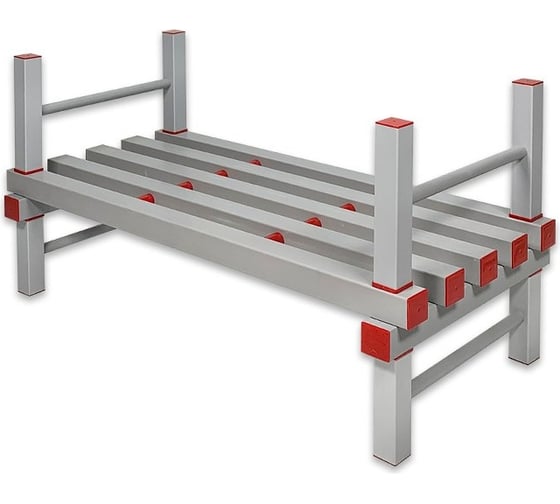 Изображение товара Одноярусный стеллаж Эскар с-90, цвет серый/красный 8535890