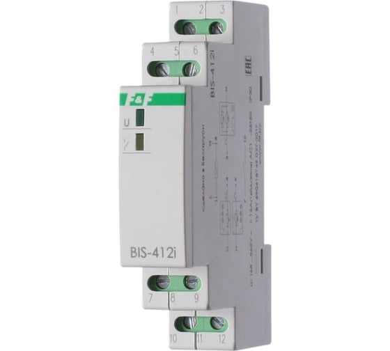 Изображение товара Импульсное реле (бистабильное) Евроавтоматика F&F bis-412i (led) для группового режима работы, 1 din EA01.005.018