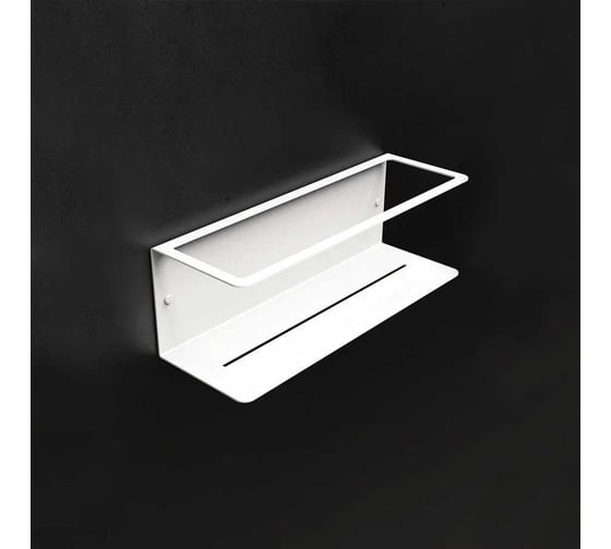 Изображение товара Полка для ванной с держателем Граф Держалкин horizon 2 белая H2-der-б