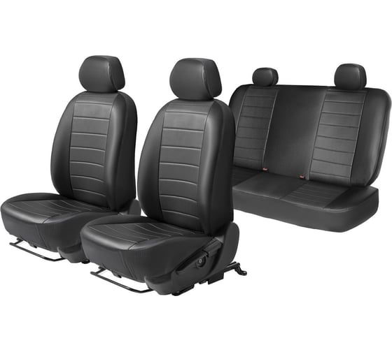 Изображение товара Универсальные чехлы для автомобильных сидений AutoFlex комплект 4 шт, экокожа, строчка SC.U4.TW1