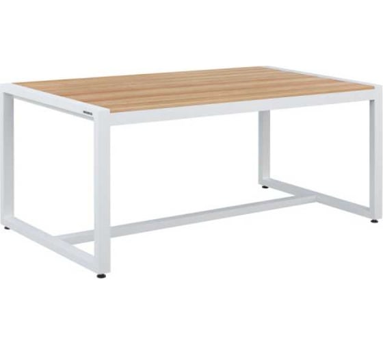 Изображение товара Уличный обеденный стол GreenWeen SANTORINI алюминий цвет белый, столешница дерево, 1500x870x770 GW-AL-SANT-DINNER-1500W