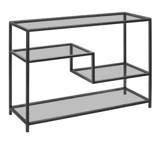 Изображение товара Консоль GreenWeen JAQLENE черный каркас, столешница тонированное стекло, 1000x350x810, GW-KONS-JAQLENE-B-G