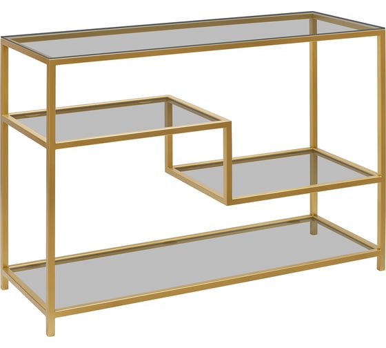 Изображение товара Консоль GreenWeen JAQLENE золотой каркас, столешница тонированное стекло, 1000x350x810, GW-KONS-JAQLENE-G-G