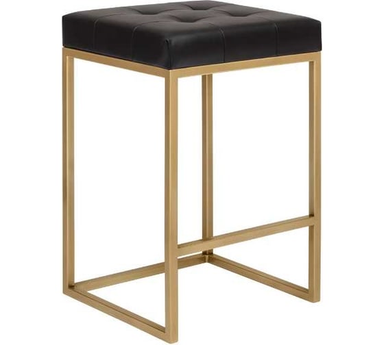 Изображение товара Полубарный стул GreenWeen SOHO золотой каркас, сидение экокожа цвет Black, 660x420x380, GW-SOHO-G-LEA-BLACK