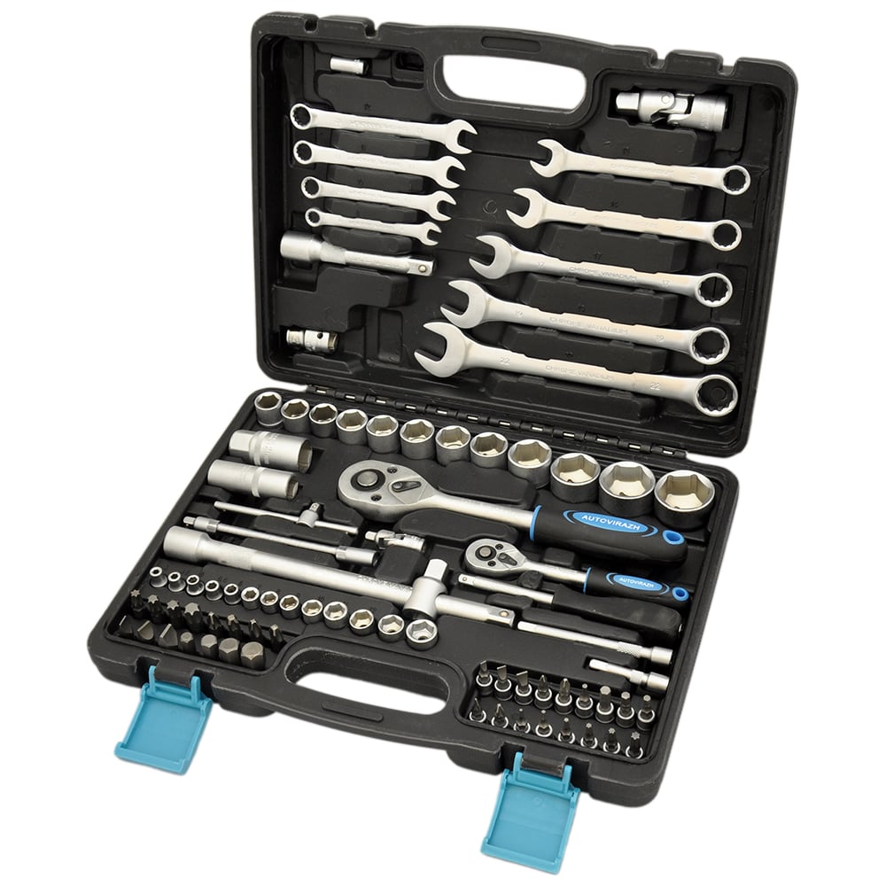 Изображение товара Набор инструмента 82 предмета 1/2" 1/4"DR, CrV AUTOVIRAZH AV-212082