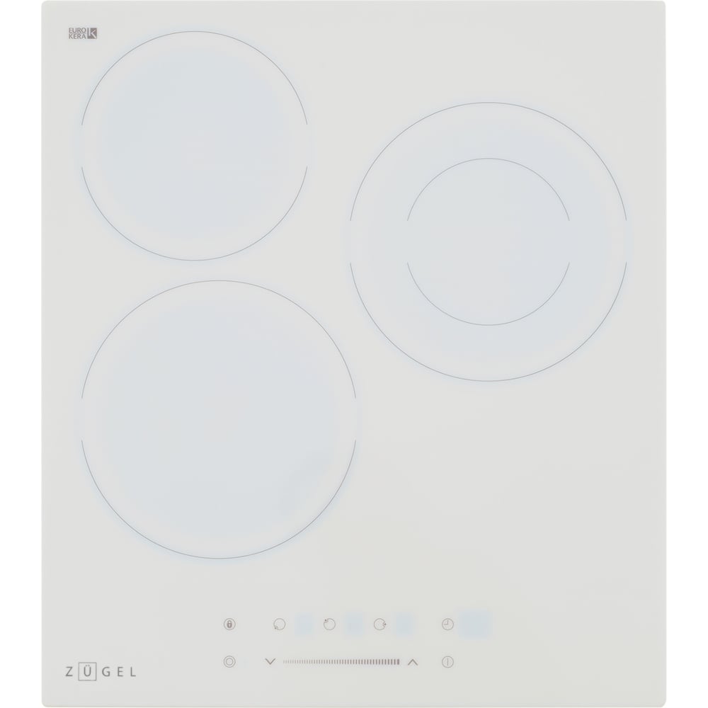 Изображение товара Электрическая варочная поверхность ZUGEL ZEH452W 3 конфорки стеклокерамика сенсорное управление
