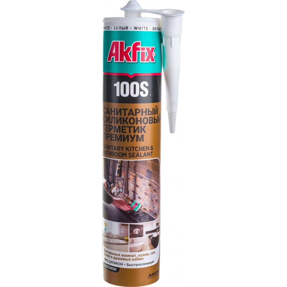 Санитарный герметик для кухни и ванной Akfix быстросохнущий полиуретановый герметик akfix