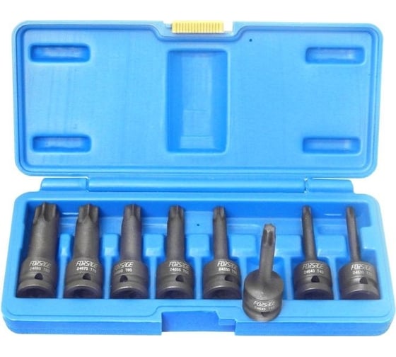 Изображение товара Набор головок-бит TORX ударных 8 предметов, 1/2" DR (T30, Т40, Т45, Т50, Т55, Т60, Т70, Т80 в кейсе) Forsage F-4088MPB (4009)