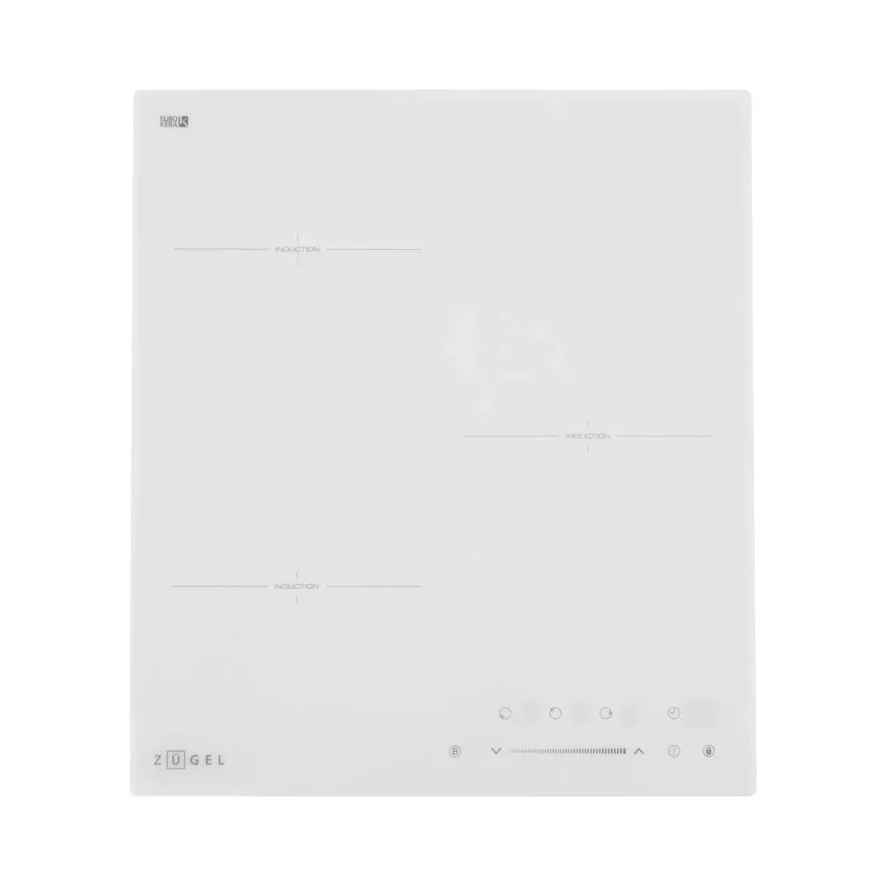Изображение товара Индукционная варочная поверхность ZUGEL ZIH453W стеклокерамика 3 конфорки